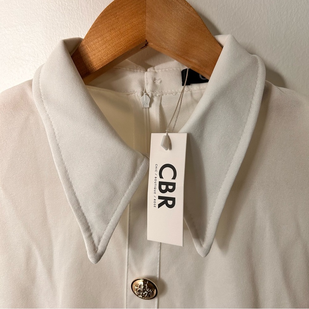CBR White Tweed Textured Mini Dress - Size Small - Picture 9 of 15